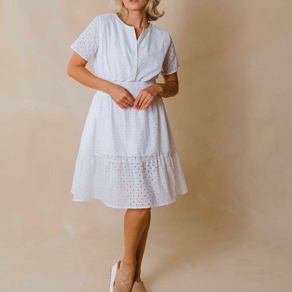 Albion Fit Tea Party dress white eyelet size small